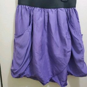 WILFRED - PURPLE SILK TULIP SKIRT WITH POCKETS